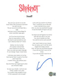Corey Taylor Signed Autographed Slipknot Snuff 8.5x11 Lyric Sheet Beckett COA