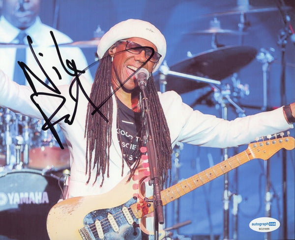 Nile Rodgers Signed Autograph 8x10 Photo CHIC Band Musician Producer ACOA COA