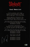 Corey Taylor Signed Slipknot Dead Memories Lyrics 11x17 Poster Beckett COA