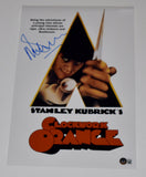Malcolm McDowell Signed A Clockwork Orange 11x17 Movie Poster Beckett BAS COA