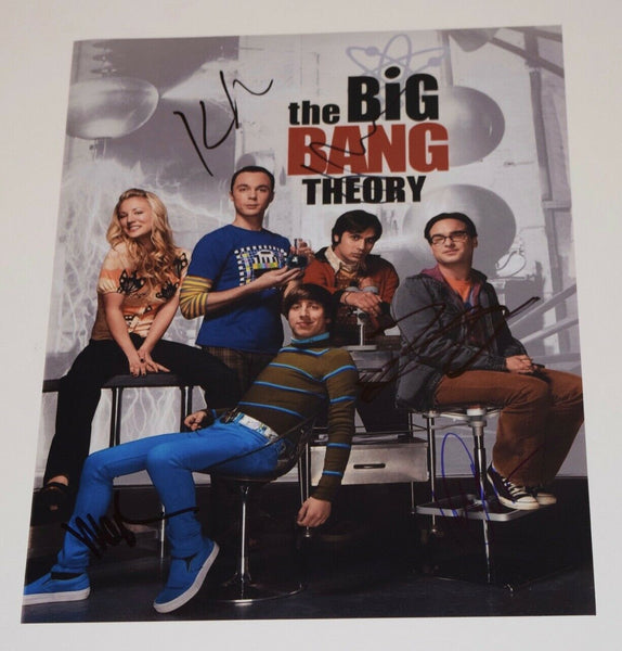 The Big Bang Theory Cast Signed Autographed 11x14 Photo x5 Jim Parsons Cuoco COA