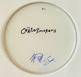 The Chainsmokers Signed 12" Drumhead Alex Pall Drew Taggart Beckett BAS COA