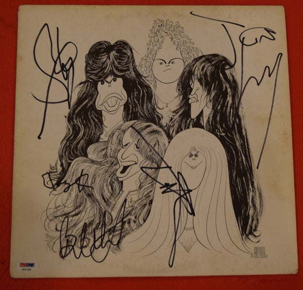 Aerosmith Complete Band Signed Draw The Line Vinyl Lp Record Album PSA/DNA COA