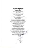 Jake Bugg Signed Autographed "Lightning Bolt" Music Lyric Sheet  COA VD