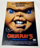 Don Mancini Signed Child's Play 3 12x18 Movie Poster Chucky Horror Beckett COA