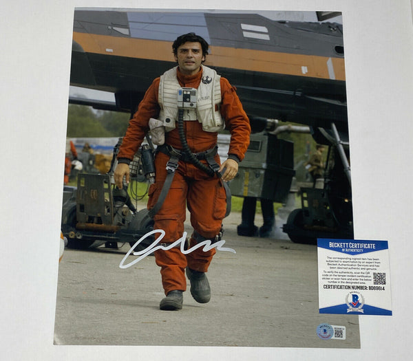 Oscar Isaac Signed Autographed 11x14 Photo Star Wars Poe Dameron Beckett COA