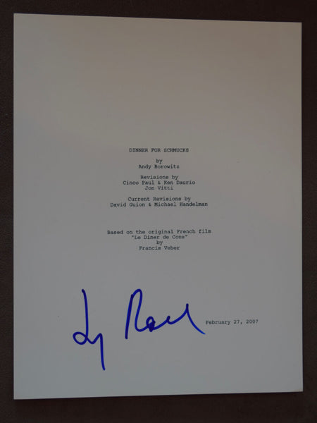 Jay Roach Signed Autographed DINNER FOR SCHMUCKS Full Movie Script