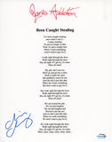Chris Chaney Signed Jane's Addiction Been Caught Stealing Lyric Sheet ACOA COA