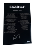 Corey Taylor Signed Stone Sour Through Glass 11x17 Song Lyric Poster Beckett COA