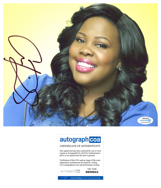 Amber Riley Signed Autograph 8x10 Photo Glee Actress Mercedes Jones ACOA COA