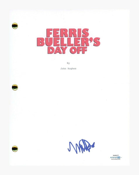 Matthew Broderick Signed Autographed Ferris Bueller's Day Off Script ACOA COA
