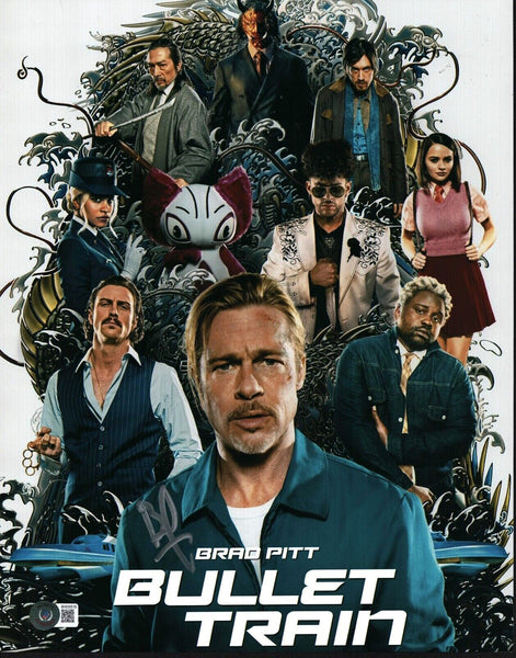 Brad Pitt Signed Autographed 11x14 Photo Bullet Train Movie Poster Beckett COA