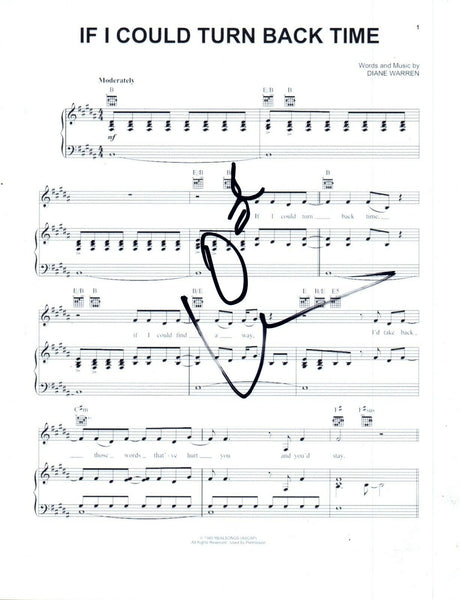 Diane Warren Signed IF I COULD TURN BACK TIME Song Music Sheet Cher COA