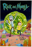 Justin Roiland Signed Rick and Morty Poster 12x18 Photo Autograph Beckett COA
