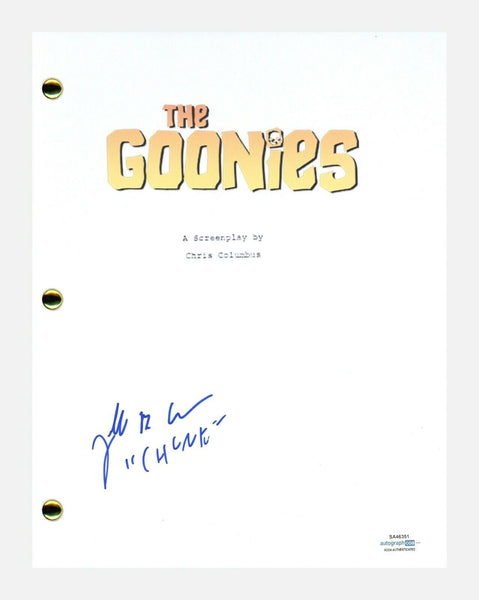 Jeff Cohen Signed Autographed The Goonies Movie Script Screenplay Chunk ACOA COA